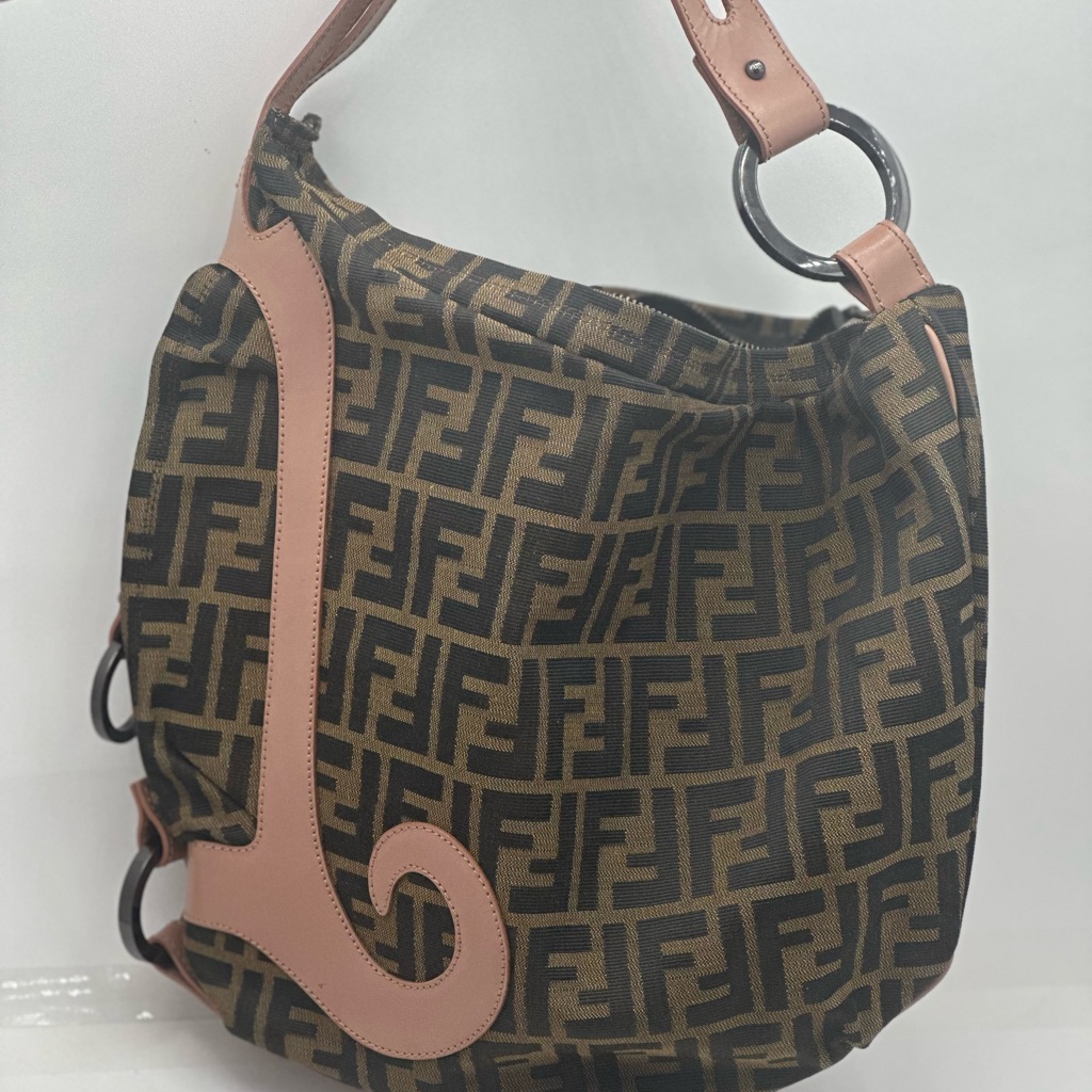 Fendi Brown And Pink Canvas Women's Bag!